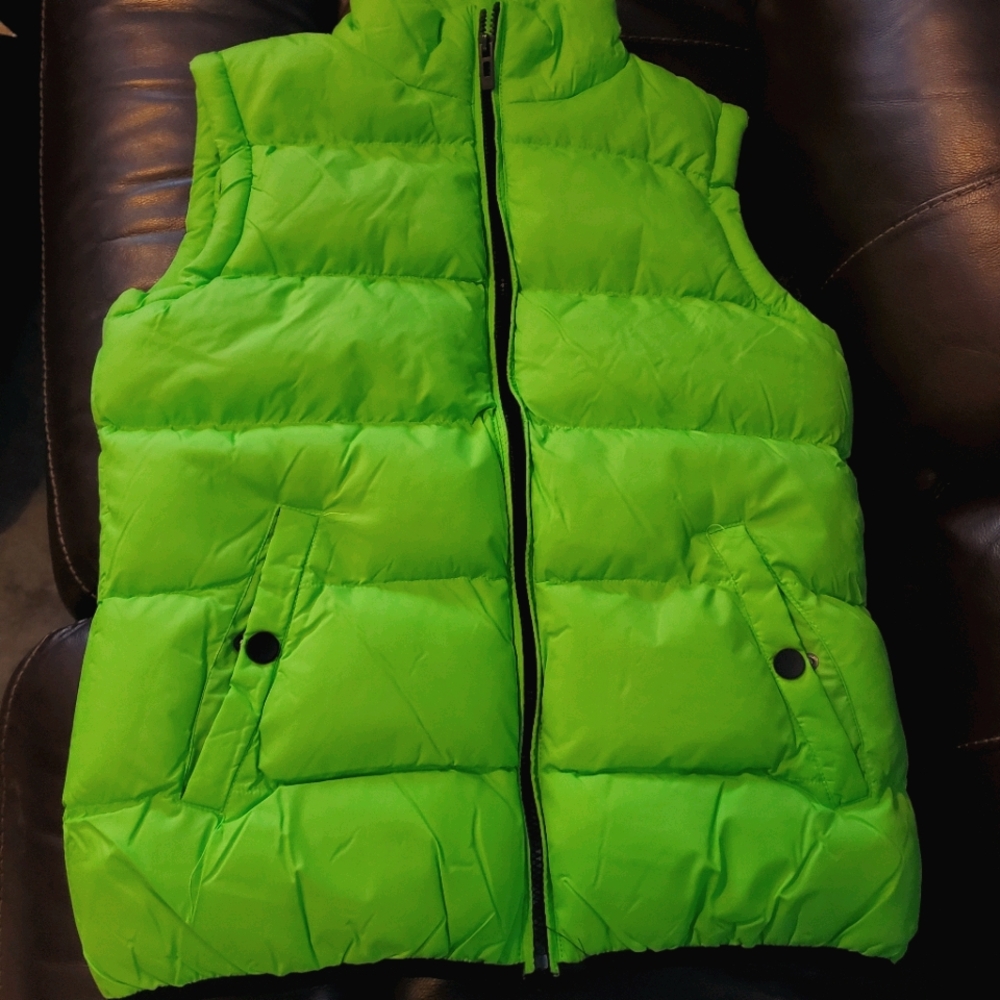 Green Puffy Vest Large